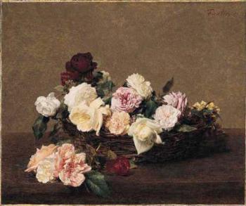 亨利 方丹 拉圖爾 A Basket of Roses 亨利 方丹 拉圖爾 A Basket of Roses